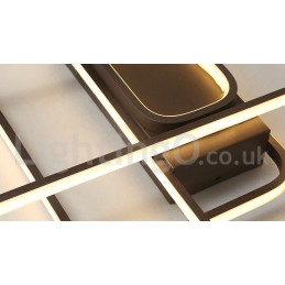 Moderne Deckenleuchte mit zeitgenössischer Aluminium-Malerei, Unterputzleuchte mit Ferndimmer, kann auch als Wandleuchte verwendet werden