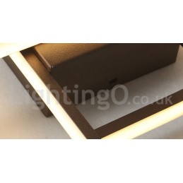 Moderne Deckenleuchte mit zeitgenössischer Aluminium-Malerei, Unterputzleuchte mit Ferndimmer, kann auch als Wandleuchte verwendet werden