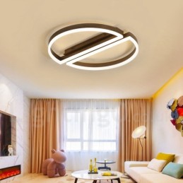 Runde, moderne Deckenleuchte aus Aluminium, Unterputzleuchte mit Ferndimmer, kann auch als Wandleuchte verwendet werden