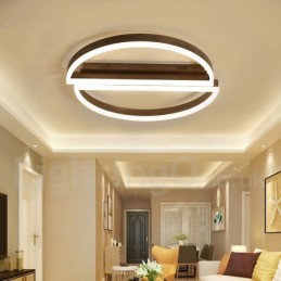 Runde, moderne Deckenleuchte aus Aluminium, Unterputzleuchte mit Ferndimmer, kann auch als Wandleuchte verwendet werden
