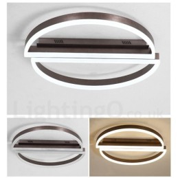 Runde, moderne Deckenleuchte aus Aluminium, Unterputzleuchte mit Ferndimmer, kann auch als Wandleuchte verwendet werden