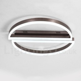 Runde, moderne Deckenleuchte aus Aluminium, Unterputzleuchte mit Ferndimmer, kann auch als Wandleuchte verwendet werden