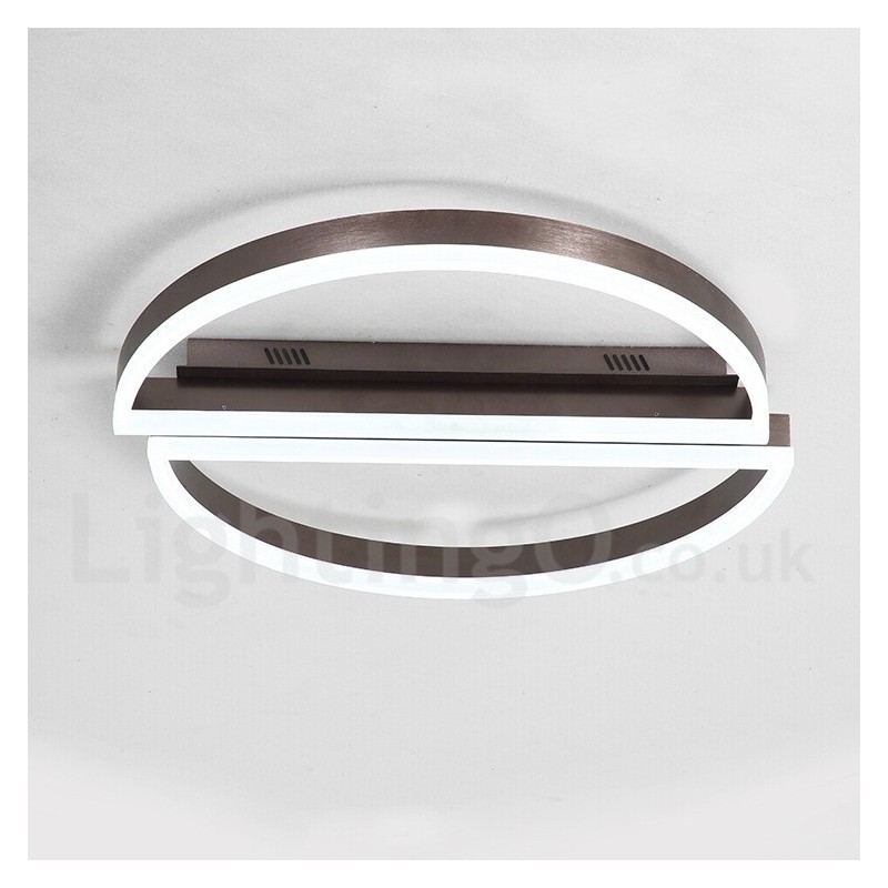 Runde, moderne Deckenleuchte aus Aluminium, Unterputzleuchte mit Ferndimmer, kann auch als Wandleuchte verwendet werden