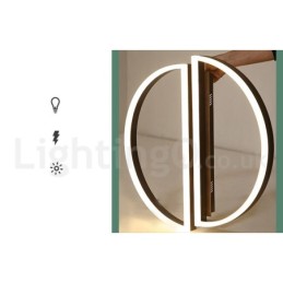 Runde, moderne Deckenleuchte aus Aluminium, Unterputzleuchte mit Ferndimmer, kann auch als Wandleuchte verwendet werden