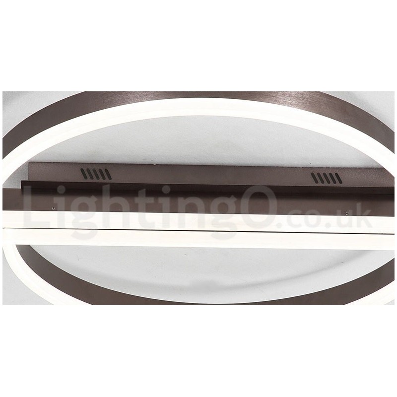 Runde, moderne Deckenleuchte aus Aluminium, Unterputzleuchte mit Ferndimmer, kann auch als Wandleuchte verwendet werden