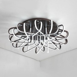 Dimmbare, moderne Deckenleuchte aus Aluminium „Vogelnest“, kann auch als Wandleuchte verwendet werden