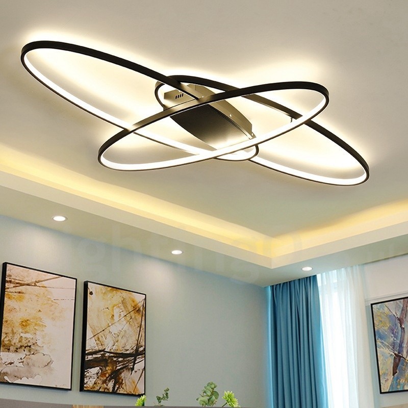 Dimmbare ovale, moderne Deckenleuchte aus Aluminium, Unterputzlampe für Wohnzimmer, Schlafzimmer, kann auch als Wandleuchte verwendet werden