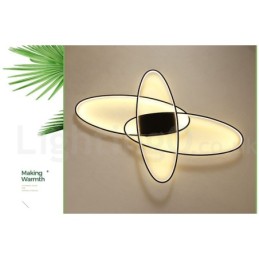 Dimmbare ovale, moderne Deckenleuchte aus Aluminium, Unterputzlampe für Wohnzimmer, Schlafzimmer, kann auch als Wandleuchte verwendet werden