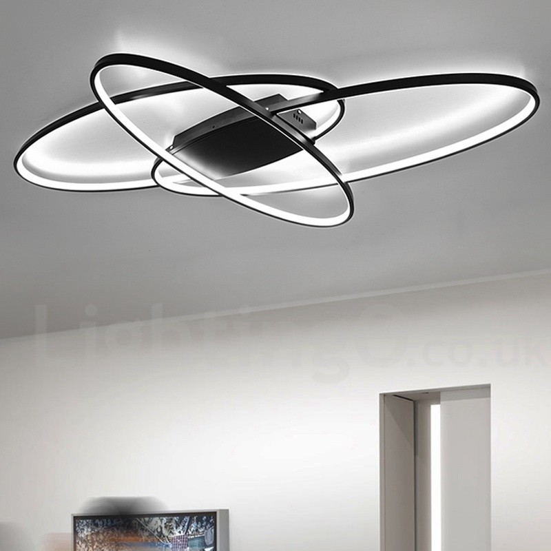 Dimmbare ovale, moderne Deckenleuchte aus Aluminium, Unterputzlampe für Wohnzimmer, Schlafzimmer, kann auch als Wandleuchte verwendet werden