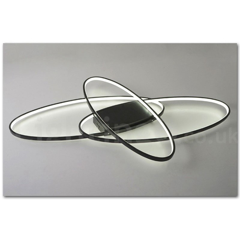 Dimmbare ovale, moderne Deckenleuchte aus Aluminium, Unterputzlampe für Wohnzimmer, Schlafzimmer, kann auch als Wandleuchte verwendet werden