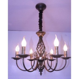 6 Licht Rustikalen Retro Vintage Schwarz Weiß Anhänger Kerze Kronleuchter