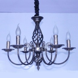 6 Licht Rustikalen Retro Vintage Schwarz Weiß Anhänger Kerze Kronleuchter