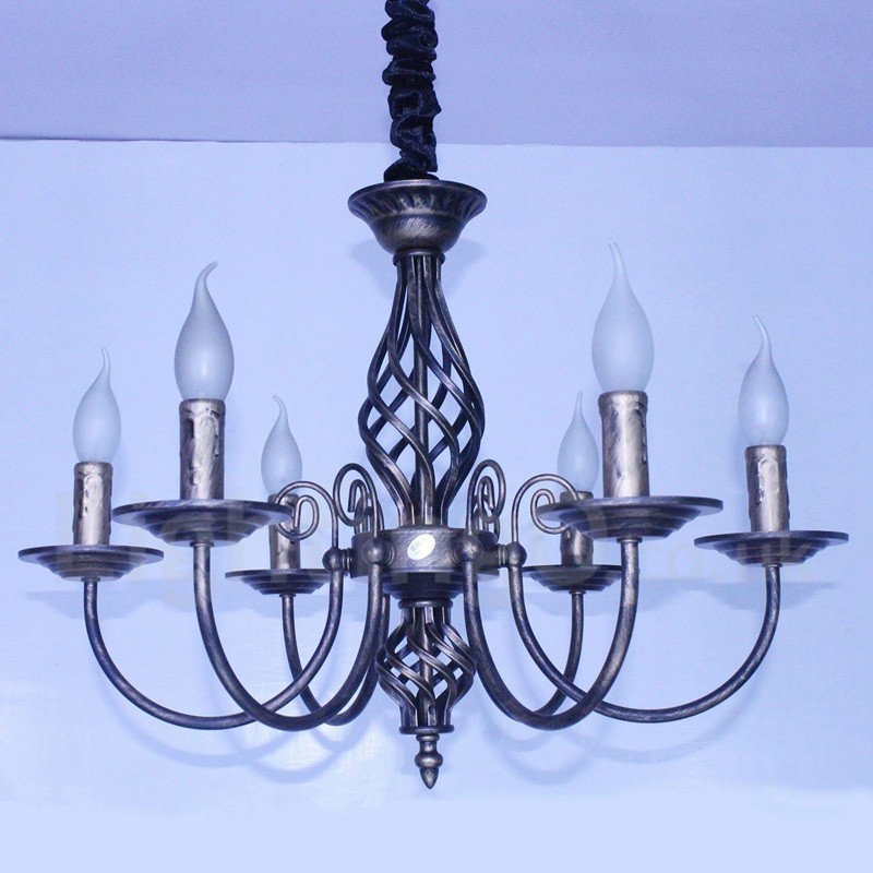 6 Licht Rustikalen Retro Vintage Schwarz Weiß Anhänger Kerze Kronleuchter