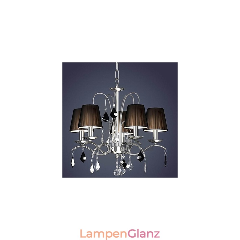 Stoff Lampenschirm Kristall Kronleuchter 5 Lichter