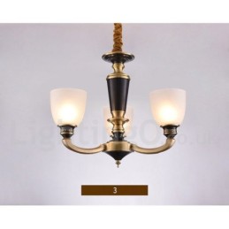 Luxuriöser rustikaler Retro-Vintage-Kerzenleuchter aus reinem Messing mit Glasschirmen