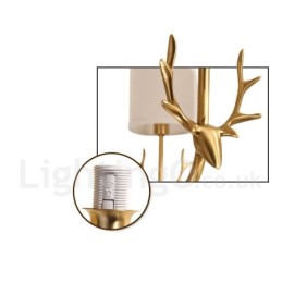 Luxuriöser rustikaler Retro-Vintage-Kerzenleuchter aus reinem Messing mit Stoffschirmen