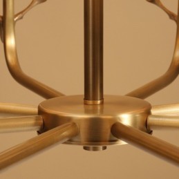 Luxuriöser rustikaler Retro-Vintage-Kerzenleuchter aus reinem Messing mit Stoffschirmen