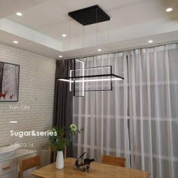 Dimmbare lineare Pendelleuchte mit Fernbedienung Umgebungslicht Lackierte Oberflächen Aluminium Modernes Design