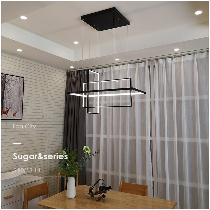 Dimmbare lineare Pendelleuchte mit Fernbedienung Umgebungslicht Lackierte Oberflächen Aluminium Modernes Design