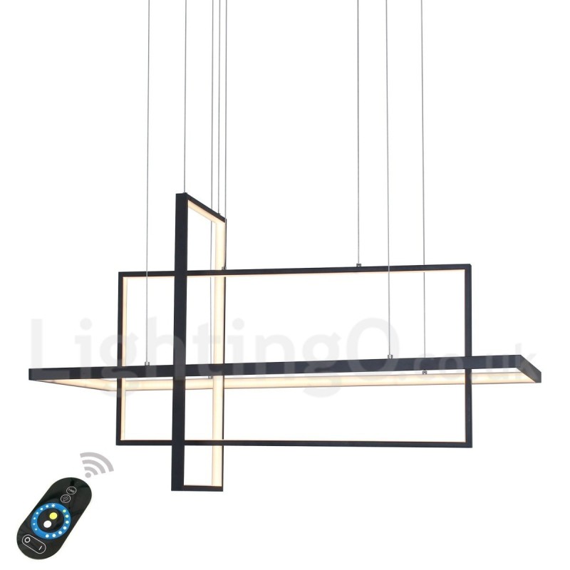 Dimmbare lineare Pendelleuchte mit Fernbedienung Umgebungslicht Lackierte Oberflächen Aluminium Modernes Design
