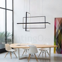 Dimmbare lineare Pendelleuchte mit Fernbedienung Umgebungslicht Lackierte Oberflächen Aluminium Modernes Design