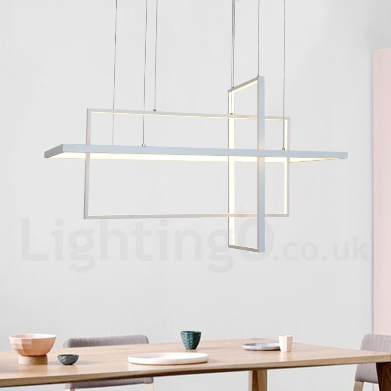 Dimmbare lineare Pendelleuchte mit Fernbedienung Umgebungslicht Lackierte Oberflächen Aluminium Modernes Design