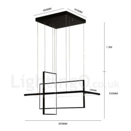 Dimmbare lineare Pendelleuchte mit Fernbedienung Umgebungslicht Lackierte Oberflächen Aluminium Modernes Design