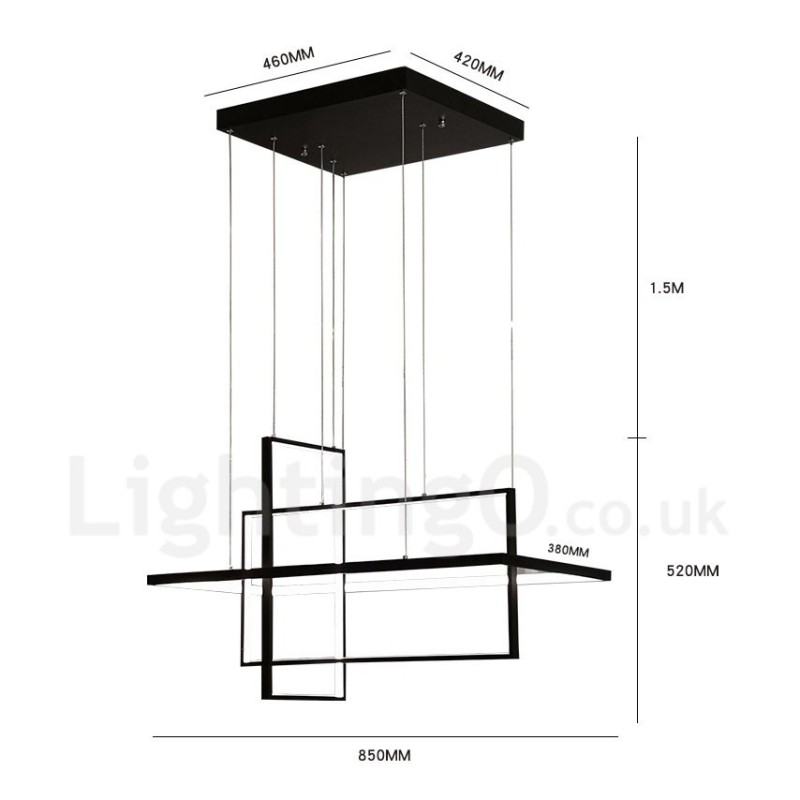 Dimmbare lineare Pendelleuchte mit Fernbedienung Umgebungslicht Lackierte Oberflächen Aluminium Modernes Design