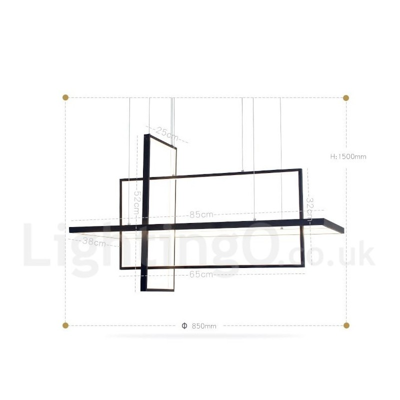 Dimmbare lineare Pendelleuchte mit Fernbedienung Umgebungslicht Lackierte Oberflächen Aluminium Modernes Design
