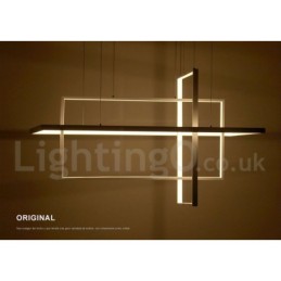 Dimmbare lineare Pendelleuchte mit Fernbedienung Umgebungslicht Lackierte Oberflächen Aluminium Modernes Design