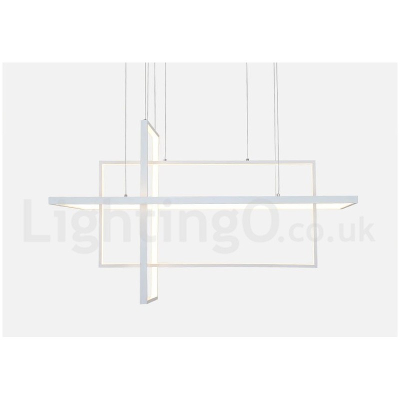 Dimmbare lineare Pendelleuchte mit Fernbedienung Umgebungslicht Lackierte Oberflächen Aluminium Modernes Design
