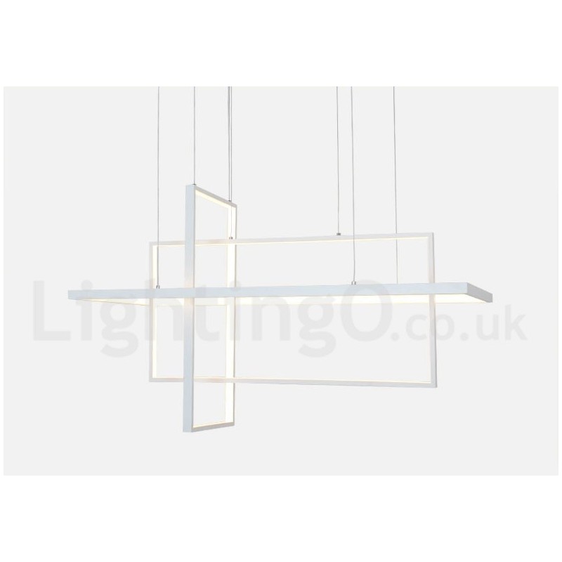 Dimmbare lineare Pendelleuchte mit Fernbedienung Umgebungslicht Lackierte Oberflächen Aluminium Modernes Design