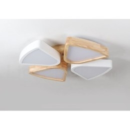 Dimmbare ultradünne Deckenleuchte aus Blütenholz mit Acrylschirm, Deckenlampe im nordischen Stil