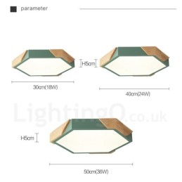 Dimmbare Macaron Ultradünne Mehrfarbige Holz-Deckenleuchte mit Acrylschirm Deckenlampe im nordischen Stil