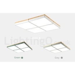 Große, quadratische, dimmbare Macaron-Deckenleuchte aus ultradünnem Holz in mehreren Farben mit Acrylschirm, Deckenlampe im nordischen Stil