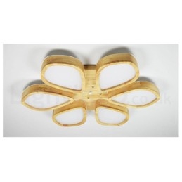 Deckenleuchte mit Blütenblatt-Design aus Holz mit Acrylschirm, Deckenlampe im nordischen Stil