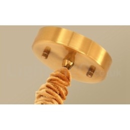 Hängeleuchte aus reinem Messing, schlicht, rustikal, Retro, Vintage, Messing, mit Stoffschirm