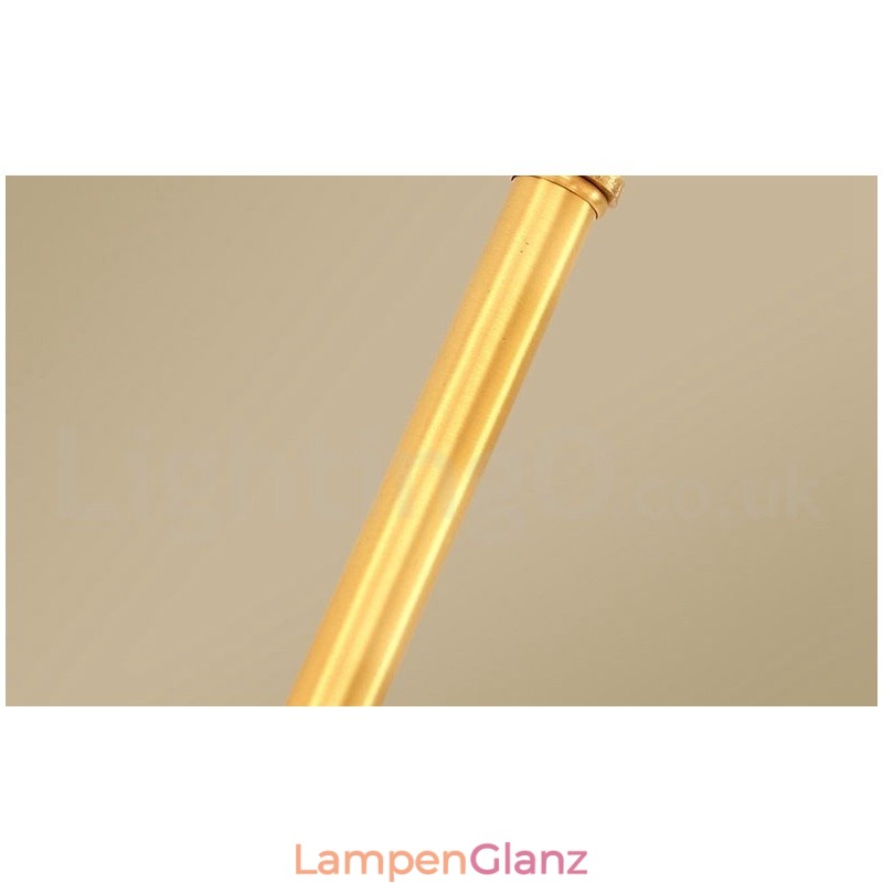 Hängeleuchte aus reinem Messing, schlicht, rustikal, Retro, Vintage, Messing, mit Stoffschirm