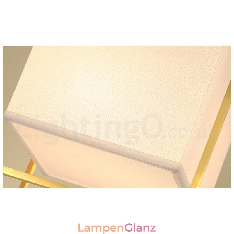 Hängeleuchte aus reinem Messing, schlicht, rustikal, Retro, Vintage, Messing, mit Stoffschirm