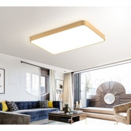 Ultradünne, rechteckige, dimmbare, moderne Deckenleuchte aus Messing im nordischen Stil mit Acrylschirm, kann auch als Wandleuchte verwendet werden.