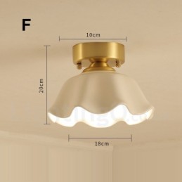 Rustikale Deckenleuchten im nordischen Stil im Lodge-Stil aus reinem Messing mit Glasschirm
