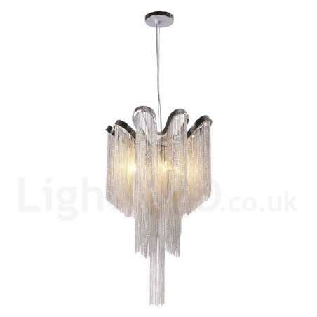 Aluminium Quasten Kronleuchter Designer Pendelleuchte Silber Farbe Aluminium Quasten Kronleuchter Designer Pendelleuchte Silber Farbe