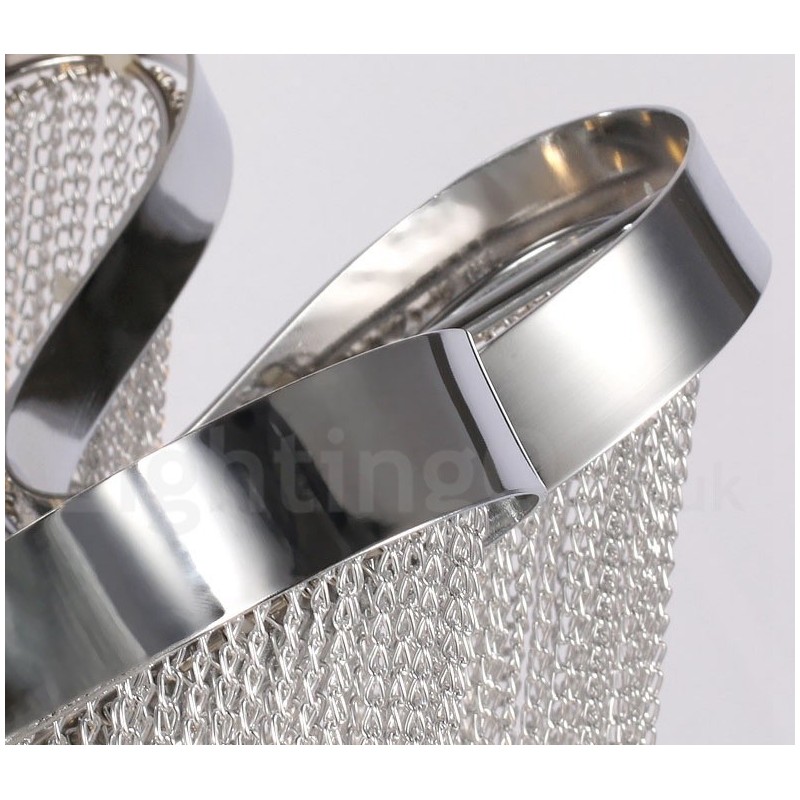 Aluminium Quasten Kronleuchter Designer Pendelleuchte Silber Farbe