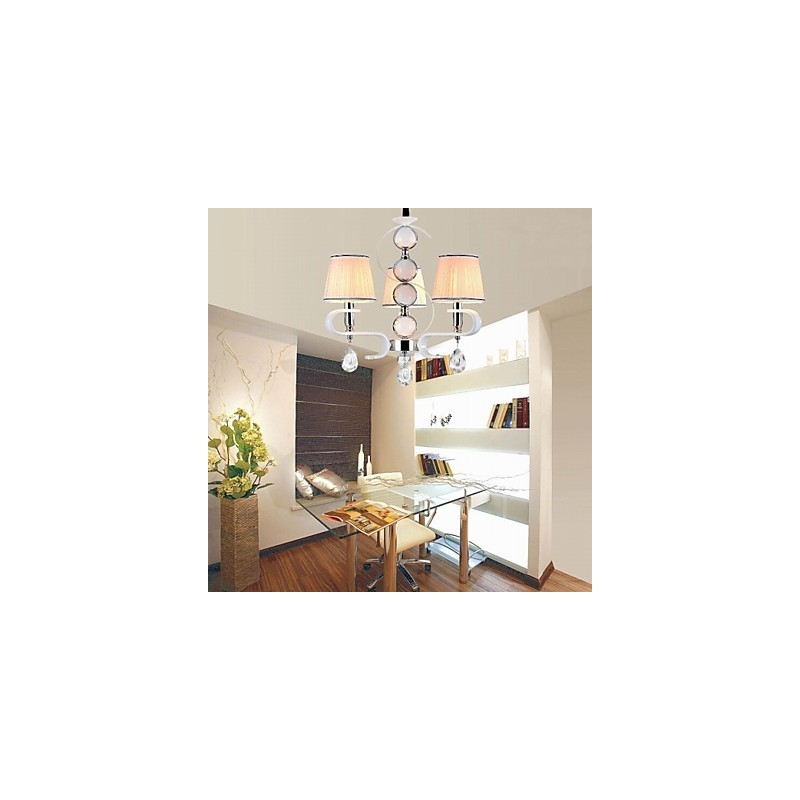 Stoff-Kronleuchter 3 Lichter Moderne minimalistische hochwertige Lampe