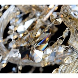 6 Lichter Retro Cognac Farbe K9 Kristall Moderner Kronleuchter