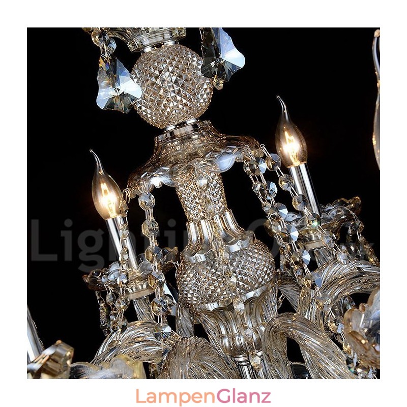 Retro Cognac Farbe K9 Kristall Moderner Kronleuchter