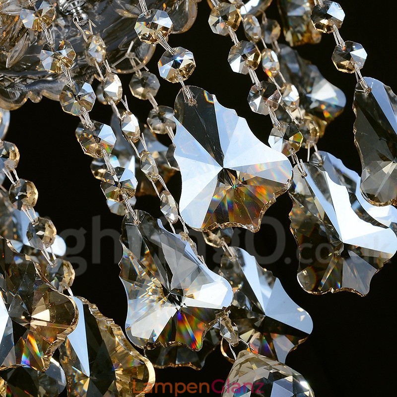 Retro Cognac Farbe K9 Kristall Moderner Kronleuchter