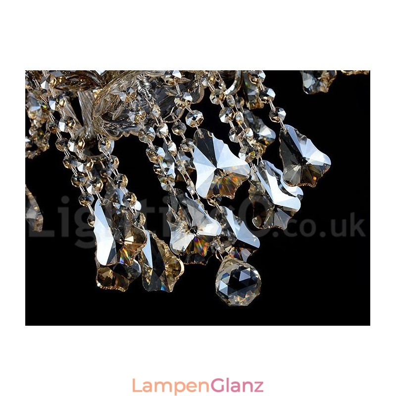 Retro Cognac Farbe K9 Kristall Moderner Kronleuchter