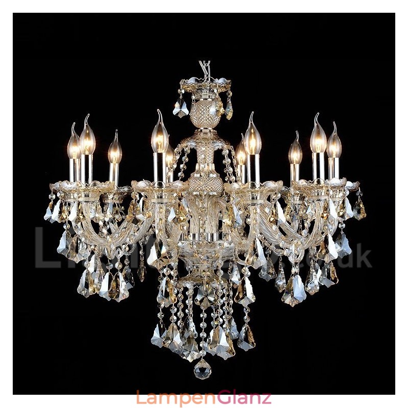 Retro Cognac Farbe K9 Kristall Moderner Kronleuchter