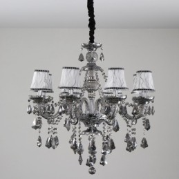 8 Lichter Retro Grau Farbe K9 Kristall Kerze Kronleuchter